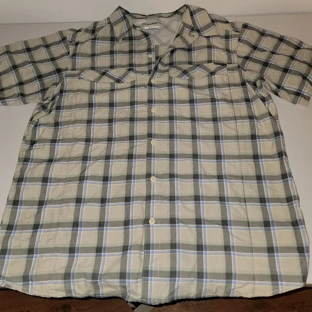 Columbia Mens Omni-Shade Short Sleeve Button Front Shirt Fishing‎ XL